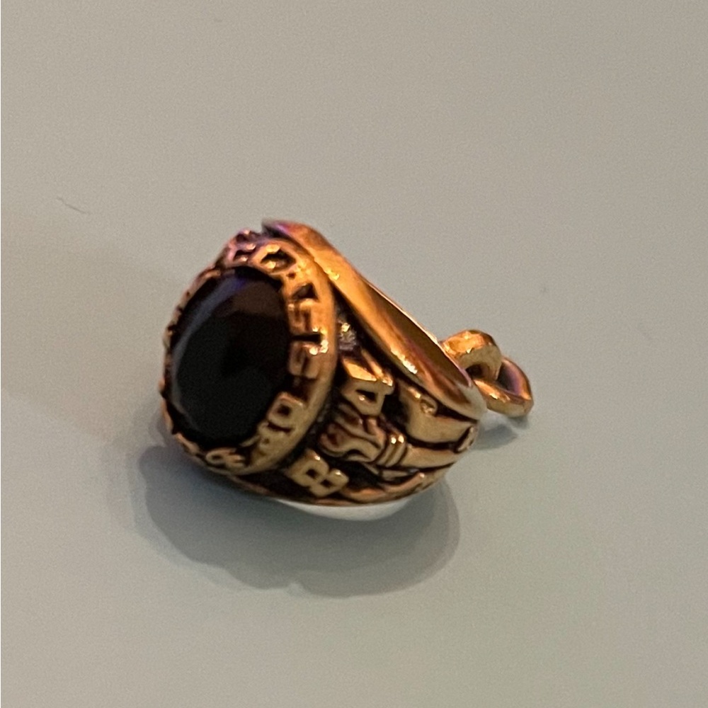 Gold-Tone Black Stone Women's Statement class of 1984 pendant